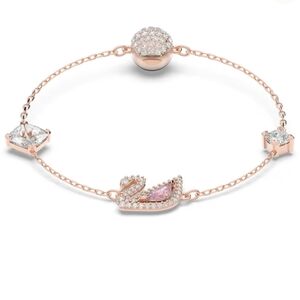 SWAROVSKI Swan Bracelet - Pink, Rose Gold-Tone Plated - NIB
